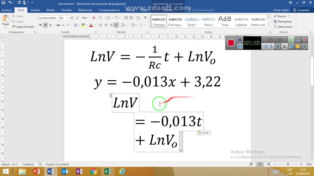 linealización de funciones exponenciales