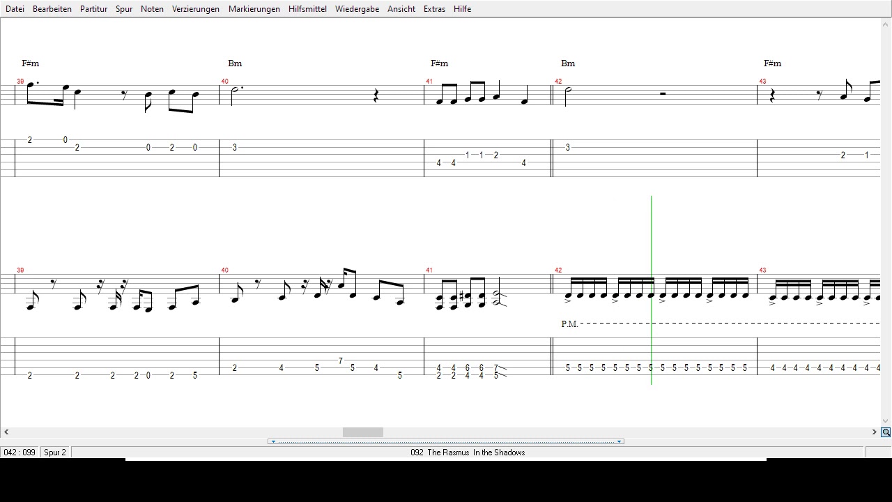 In the Shadows   -  The Rasmus   - Tab