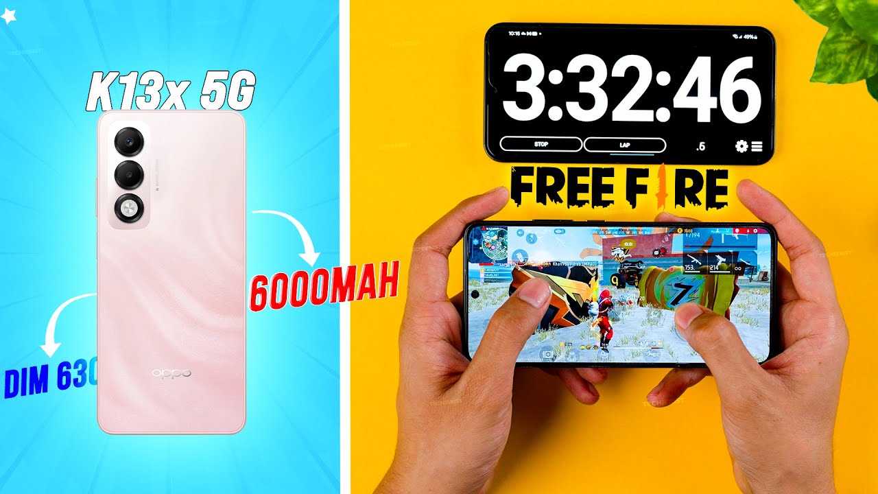 OPPO K13x Free Fire Gaming Test 🔥 Heating, FPS & Battery Drop Review!