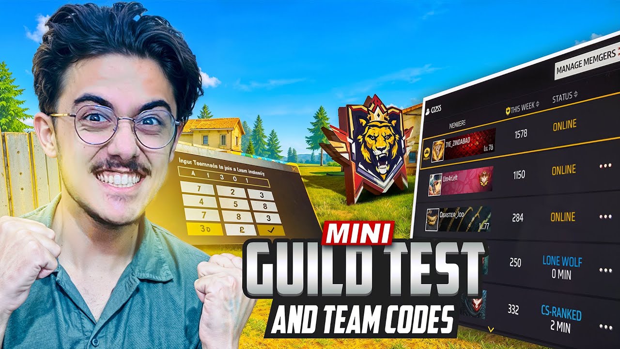 [LIVE] With Mini Guild Test of V Badge Guild and Teamcodes For Subscribers | Garena Free Fire