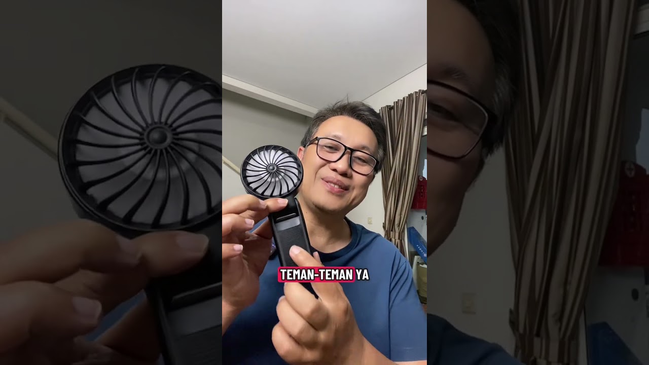 GOOJODOQ Solar Power Mini Fan 4000 mAh Foldable Handheld Turbo Jet Rechargeable Strong Wind GFS014