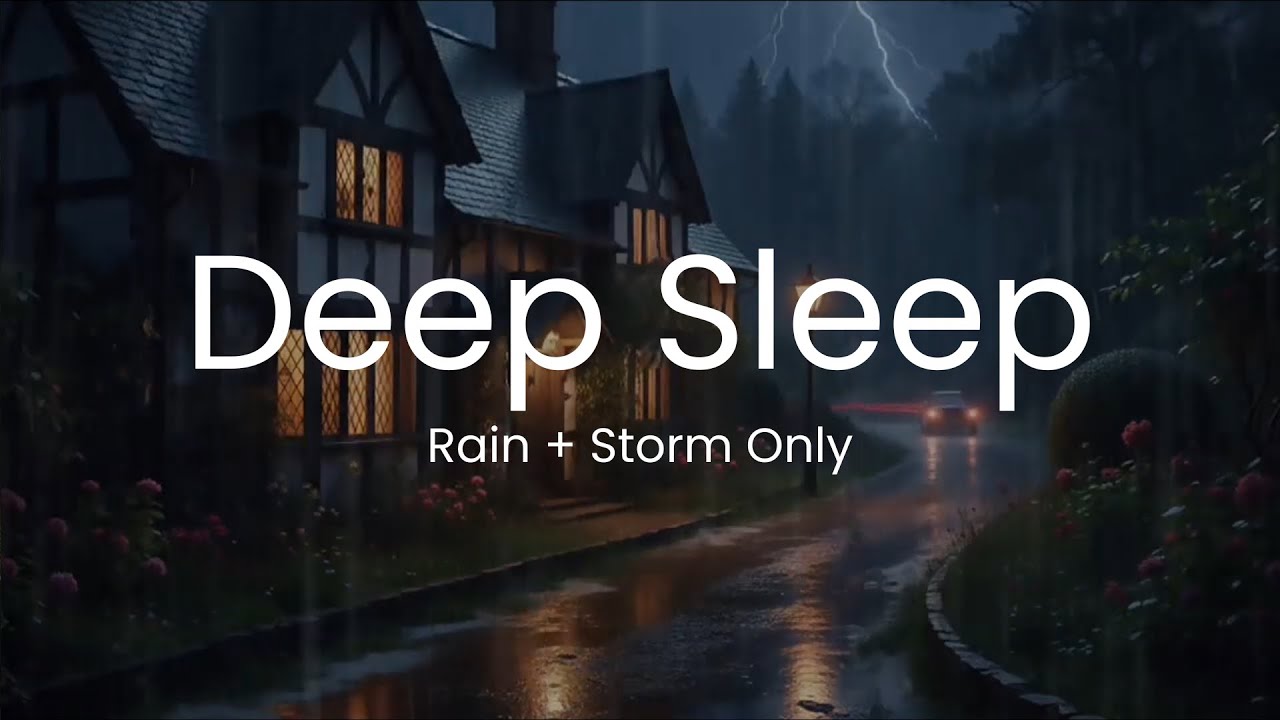 Rainy Evening Turning Into Midnight Storm – Relaxing Audio