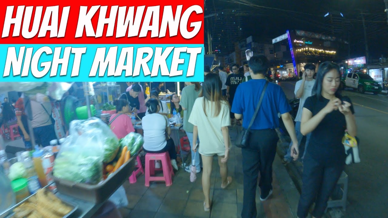 [4K] Huai Khwang Night Market, Bangkok, Thailand - a lot of beautiful thai girls
