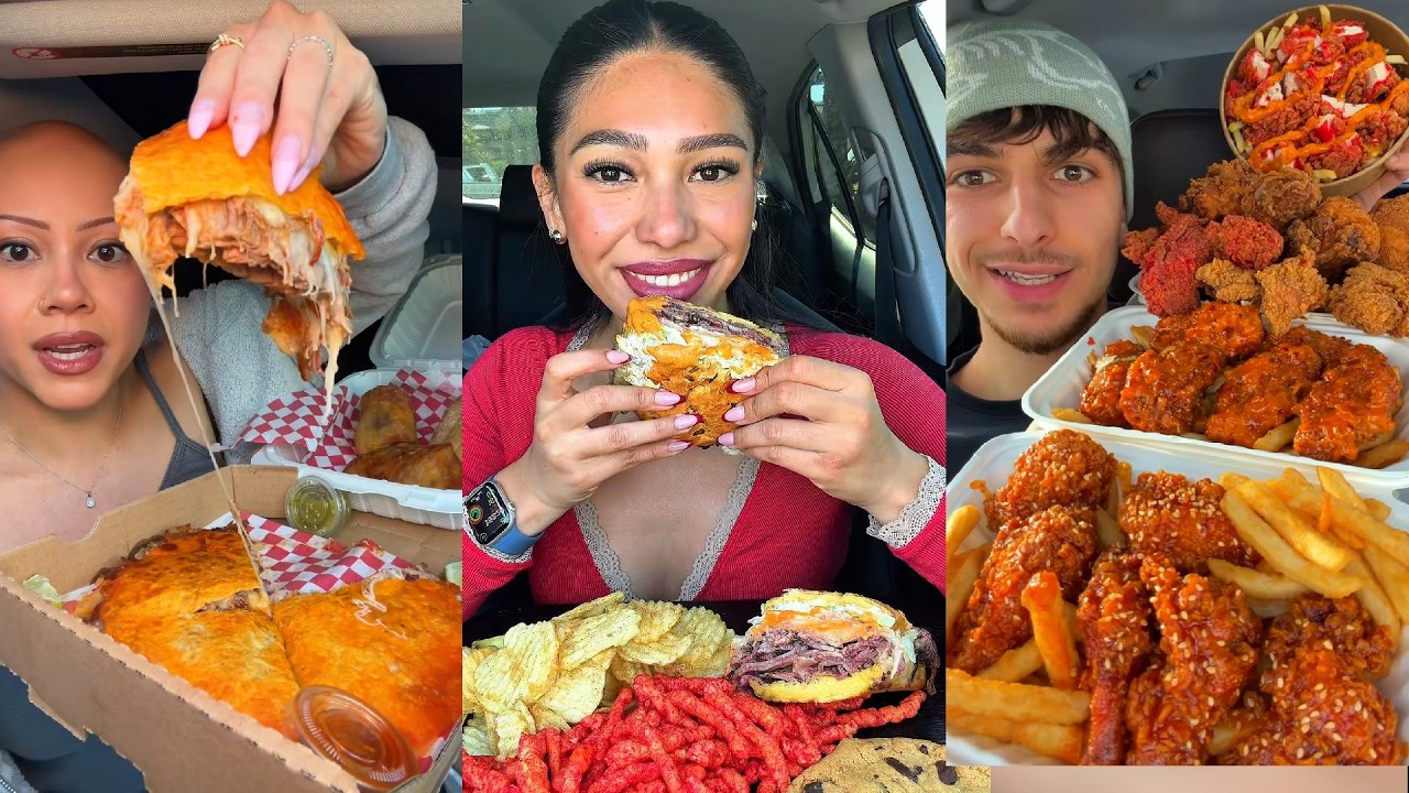 Подборка мукбангов из TikTok | Taco Bell, Subway, KFC, Wingstop, Cane's, In-N-Out и многое другое!