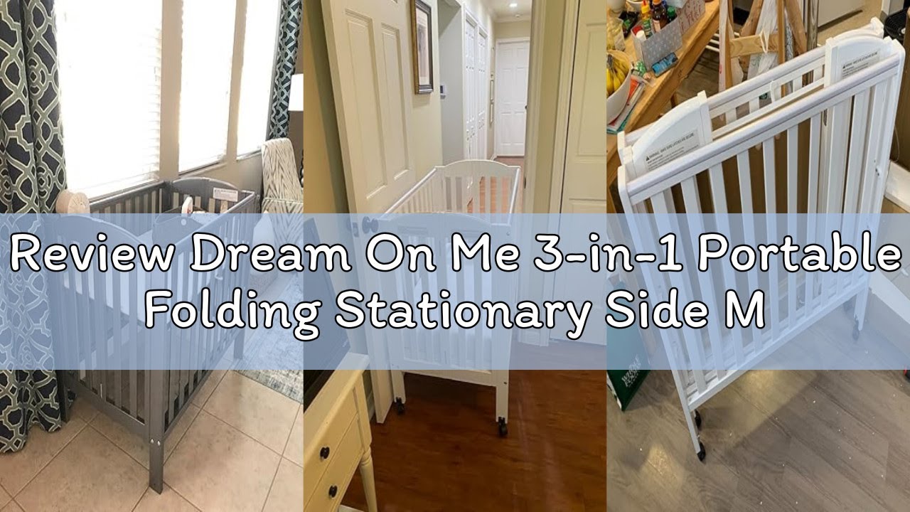 Review Dream On Me 3-in-1 Portable Folding Stationary Side Mini Baby Crib in Espresso & Mattress, Gr