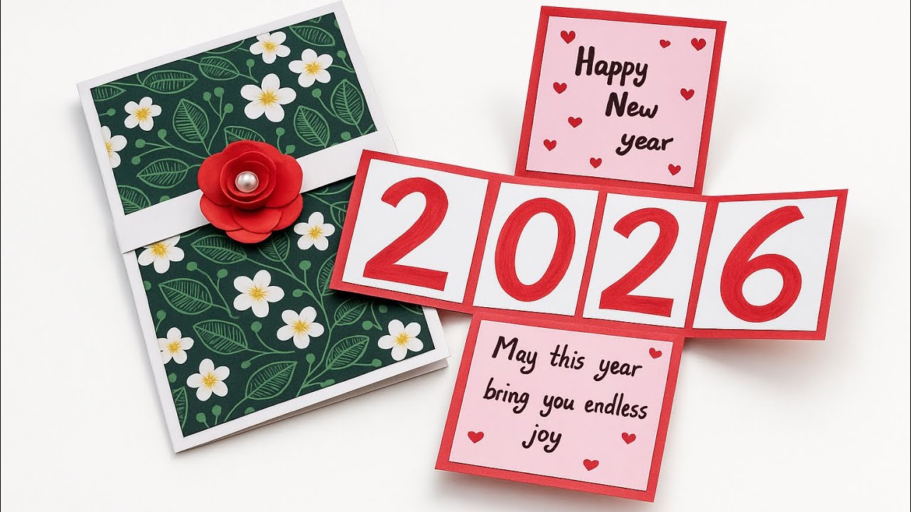 Beautiful Handmade New Year Card 2026 | Easy DIY Greeting Card Idea | New Year Gift Ideas