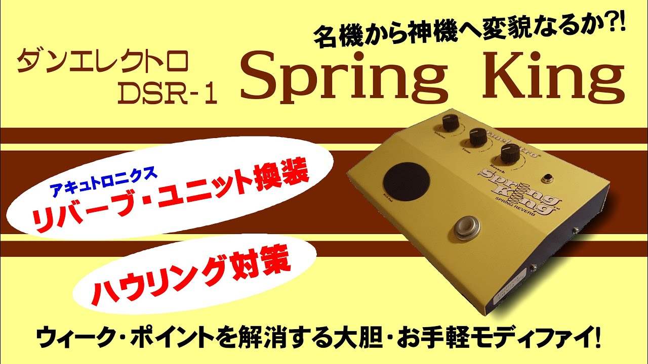 【リバーブ・ユニット換装／ハウリング対策 】Danelectro(ダンエレクトロ) DSR-1 Spring King  ★名機から神機へ変貌なるか⁈★