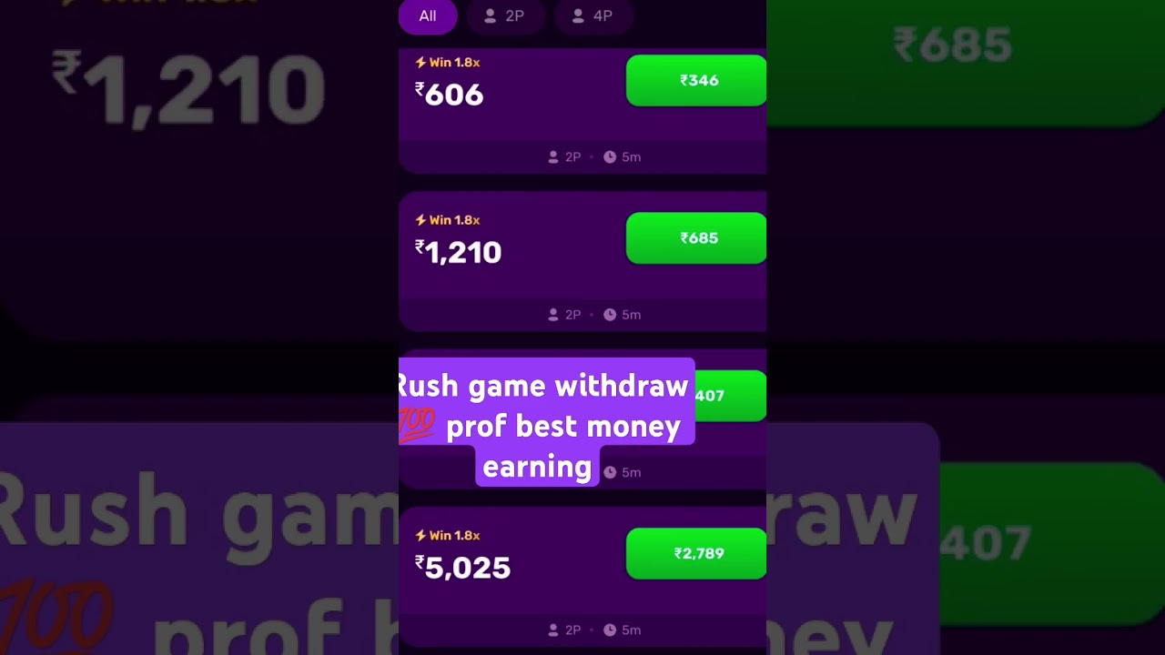 best Rush game withdraw 100% proof best money earning app. #earningapp