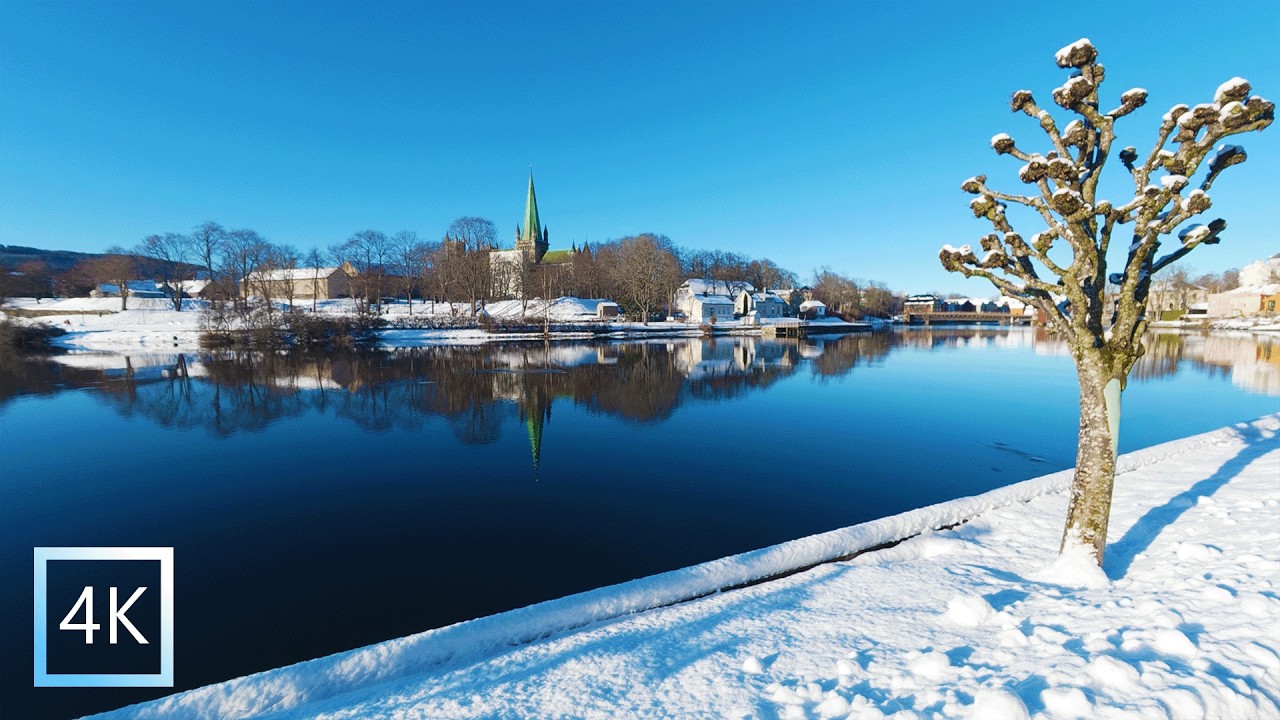Winter Walk in Trondheim, Norway | Highlight Version 4K ASMR