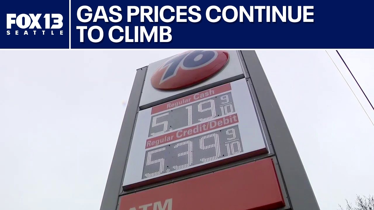 Gas prices continue to climb due to Middle East trade impacts | FOX 13 Seattle