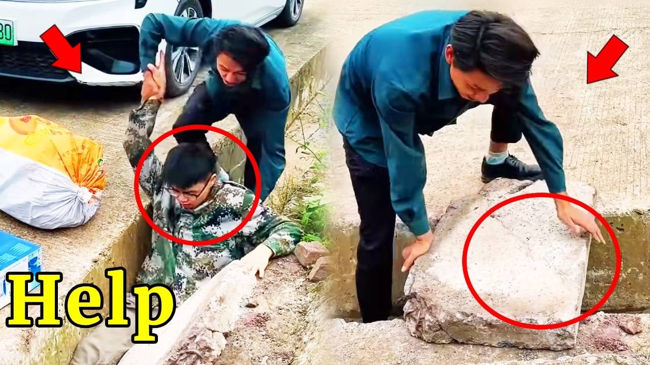 Kind people rescued the poor man who had fallen into the deep pit and moved stones to build a road.