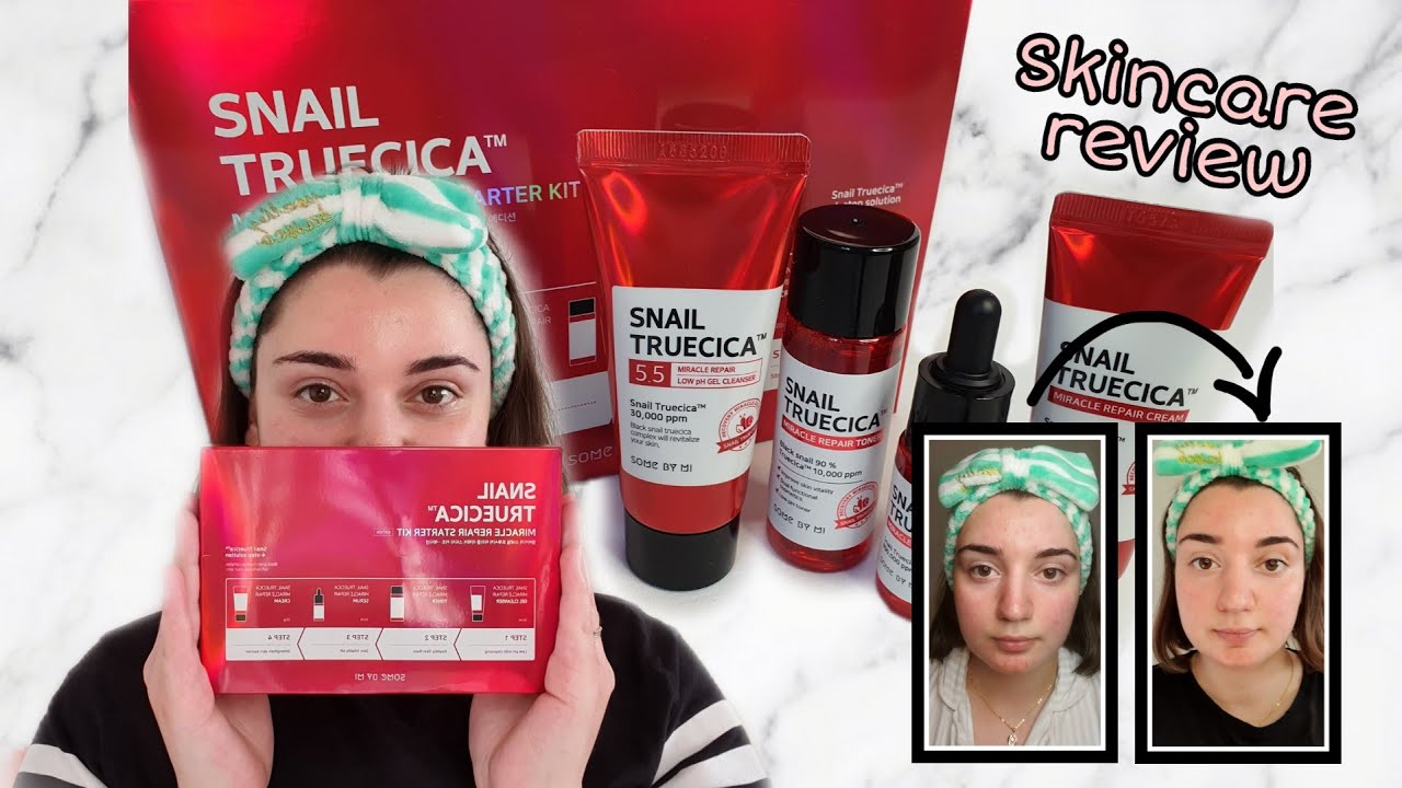 Trying the Snail Truecica miracle repair starter kit || Some by mi || Yesstyle Skincare review