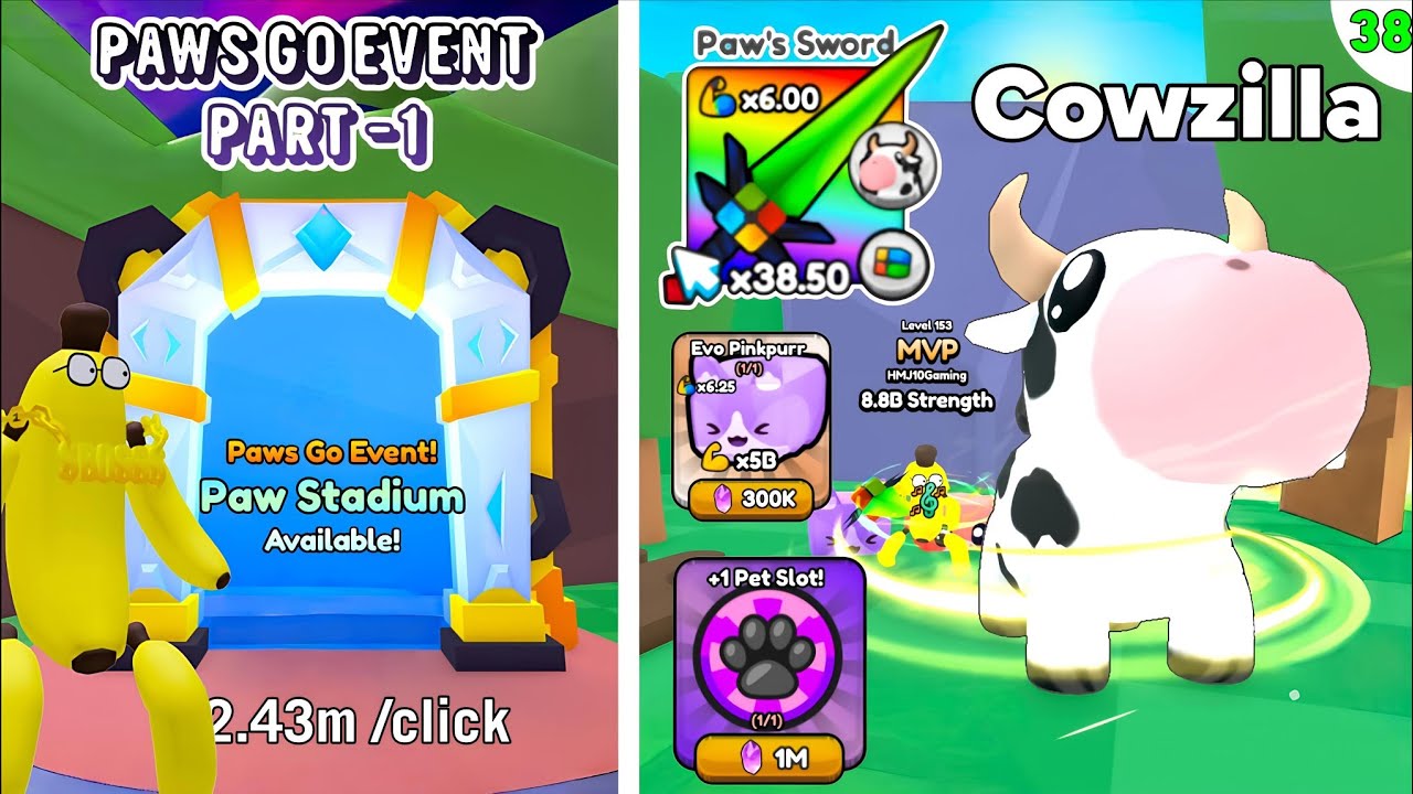 Paws Go Event Part 1 | Paws Sword - Cowzilla & Pull a Sword Roblox #38