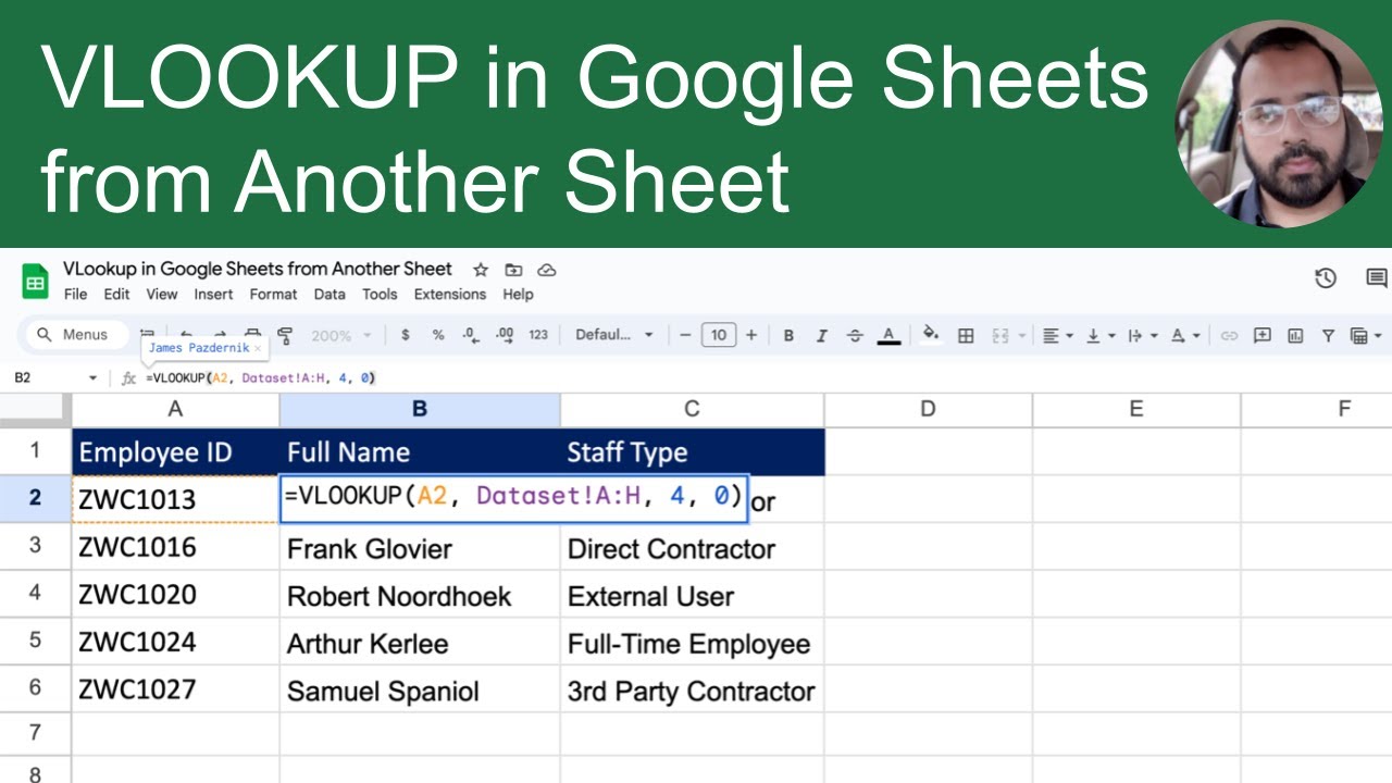 VLookup в Google Таблицах из другого листа