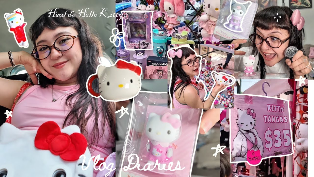 🌸 Todo lo que compré en el tianguis de Hello Kitty  🛍️💗  |  Littleyay_