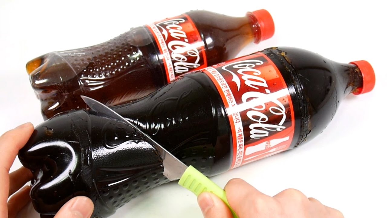 DIY How To Make 'Real Big Coca Cola Drinking Water Bottle Gummy Pudding Jelly' Kinetic Sand Icecream