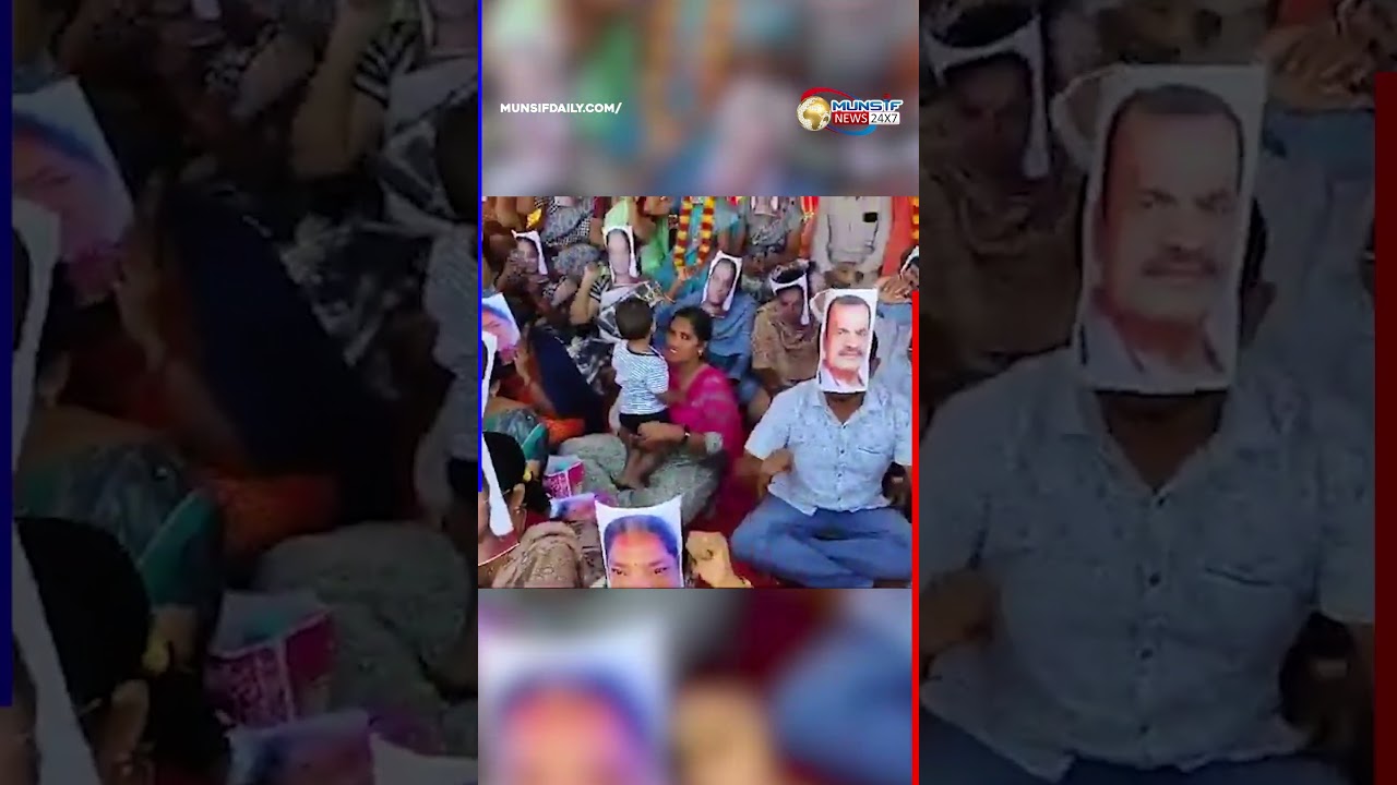 `SSA Teachers Stage Relay Hunger Strike Wearing Portraits of Cabinet Ministers as Face Masks