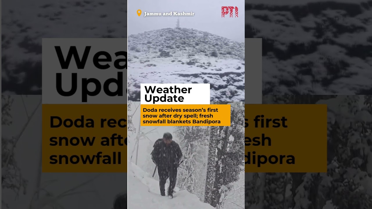 Doda receives season&rsquo;s first snow after dry spell; fresh snowfall blankets Bandipora