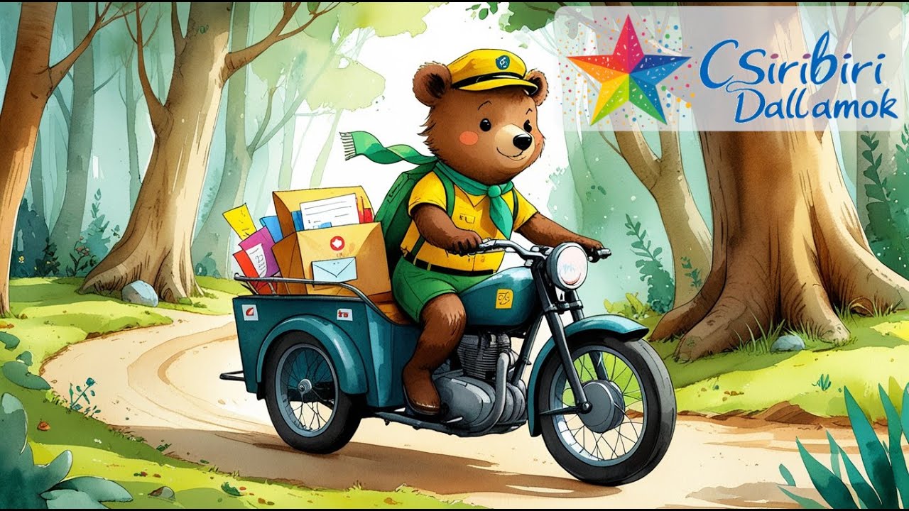 Post&aacute;s Tomi a motorj&aacute;n |  Magyar gyerekdal a post&aacute;s macir&oacute;l