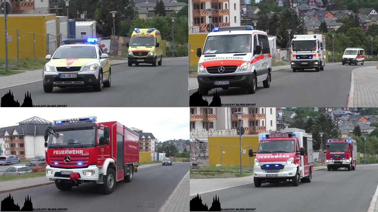 [KATSCHUTZÜBUNG in Oberhof]Einsatzfahrten der FF-Oberhof,FF-Zella-Mehlis und Katschutzeinheiten