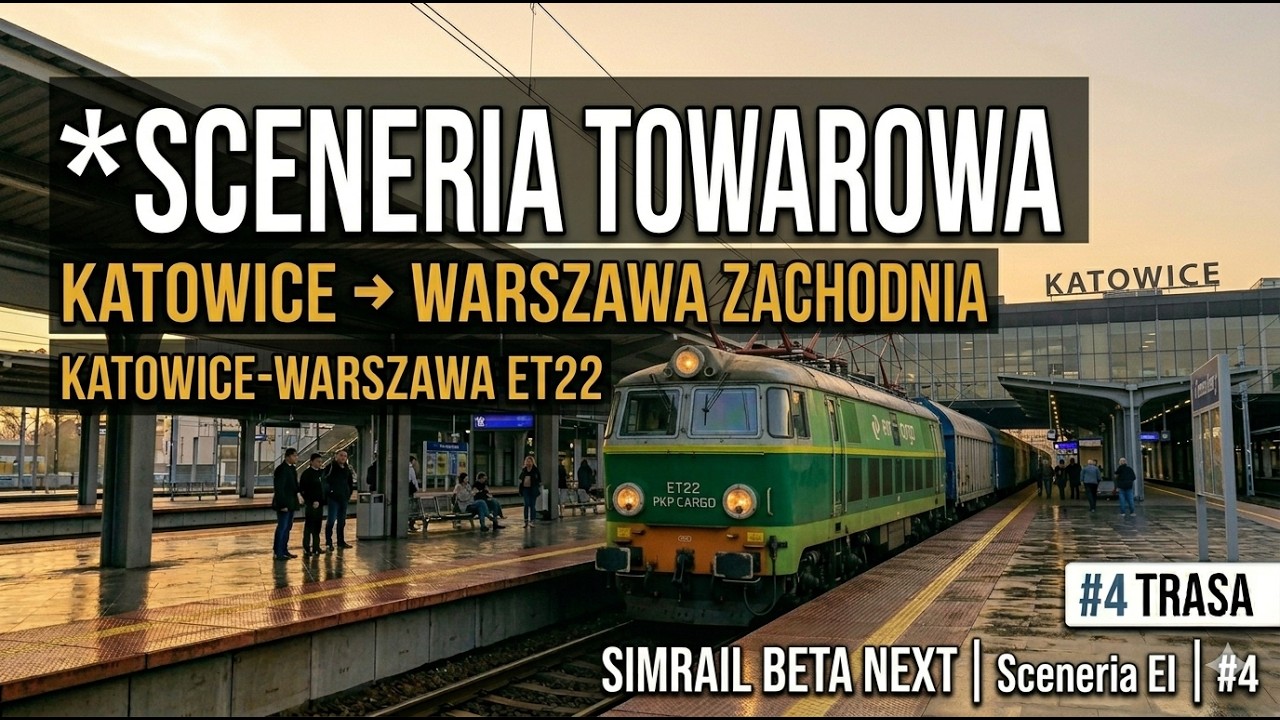 SimRail Beta Next | #4 Sceneria Warszawa – Katowice | ET22  Trasa: Katowice → Warszawa Zachodnia