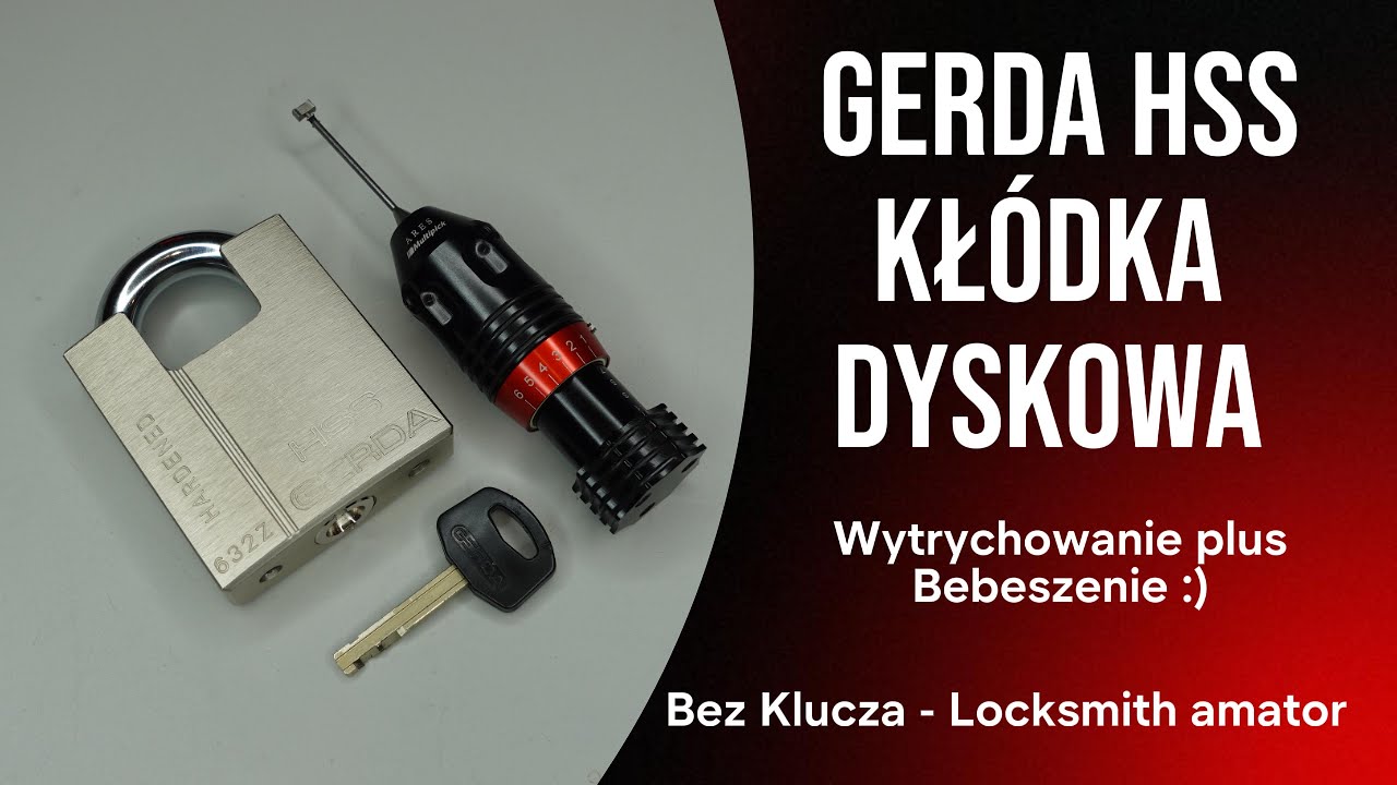 74.Gerda HSS 632Z - kłódka dyskowa. Wytrychowanie i bebeszenie. @Bez Klucza Locksmith Amator