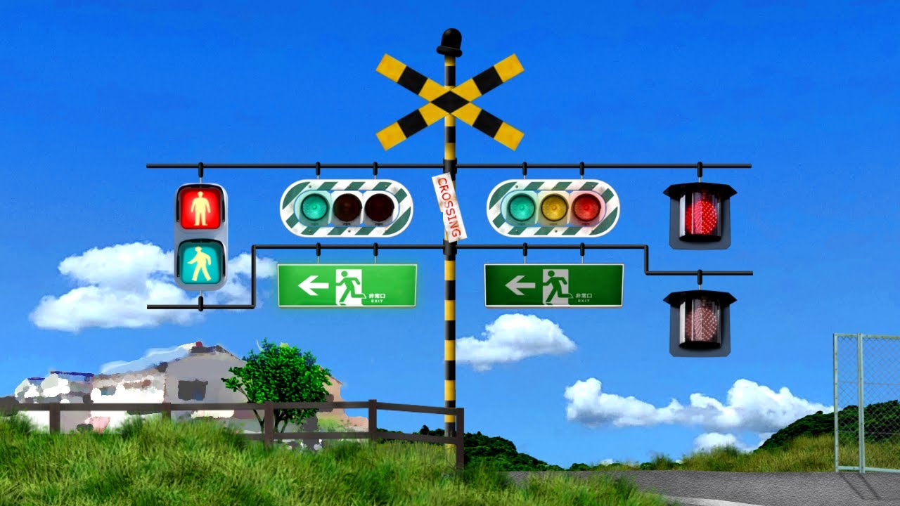 【踏切】信号を付けすぎた踏切 / Train & Railroad Crossing - Various traffic lights -