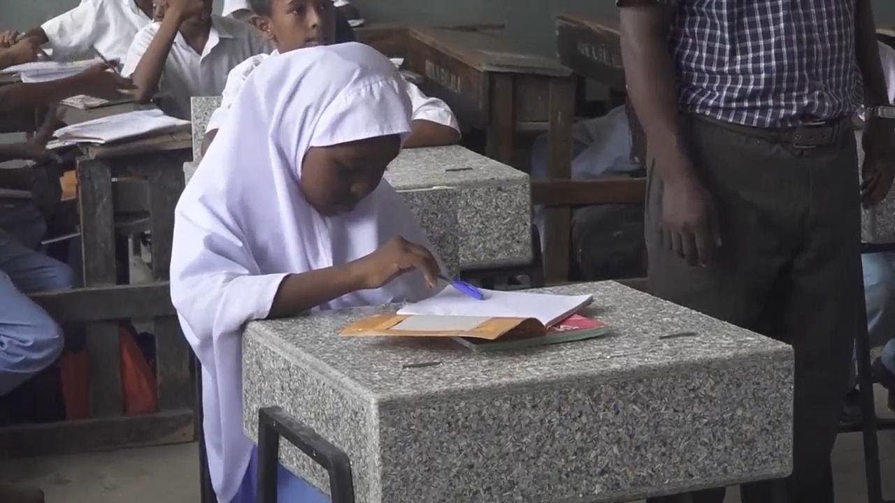 Ocean plastics transformed into school desks and chairs in Kenya