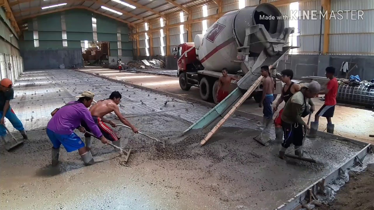 Pengecoran Lantai beton Cara Cor Lantai Papan Catur, Floor Casting