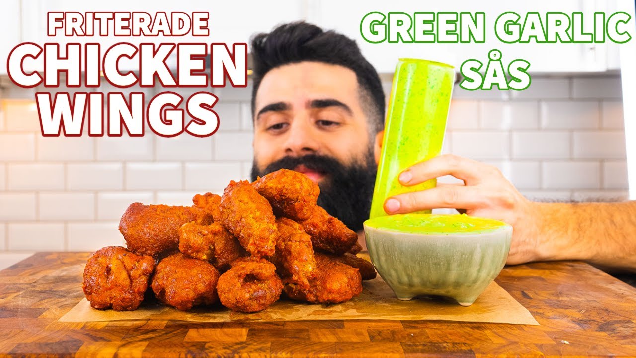 MINA FRITERADE CHICKEN WINGS MED GREEN GARLIC SÅS
