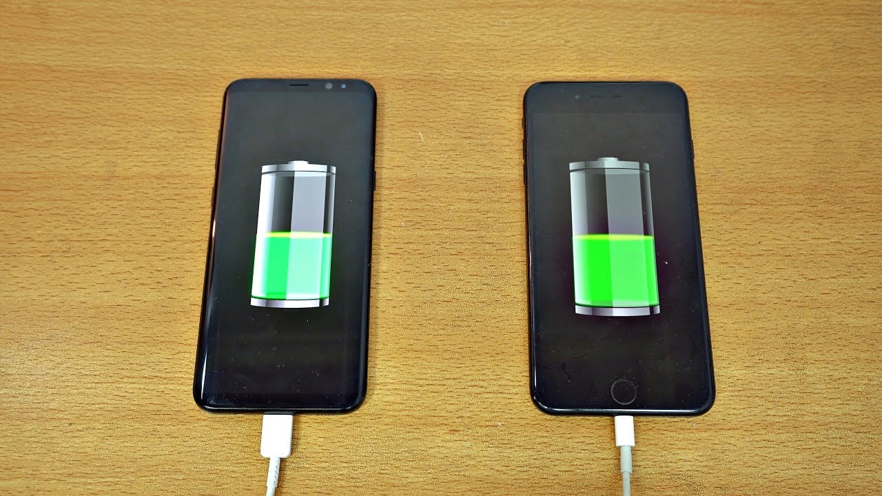 Samsung Galaxy S8 Plus vs iPhone 7 Plus - Battery Charging Speed Test! (4K)