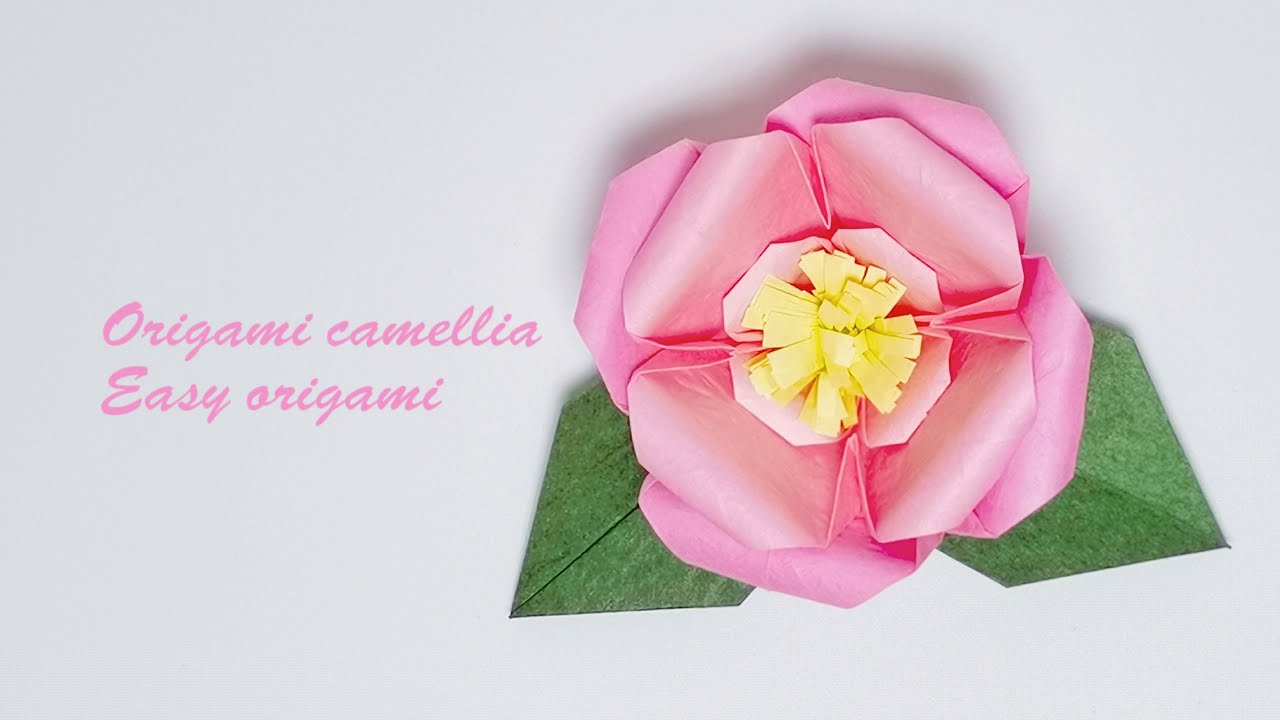 How to Make a Paper Camellia Flower | Origami with Josie