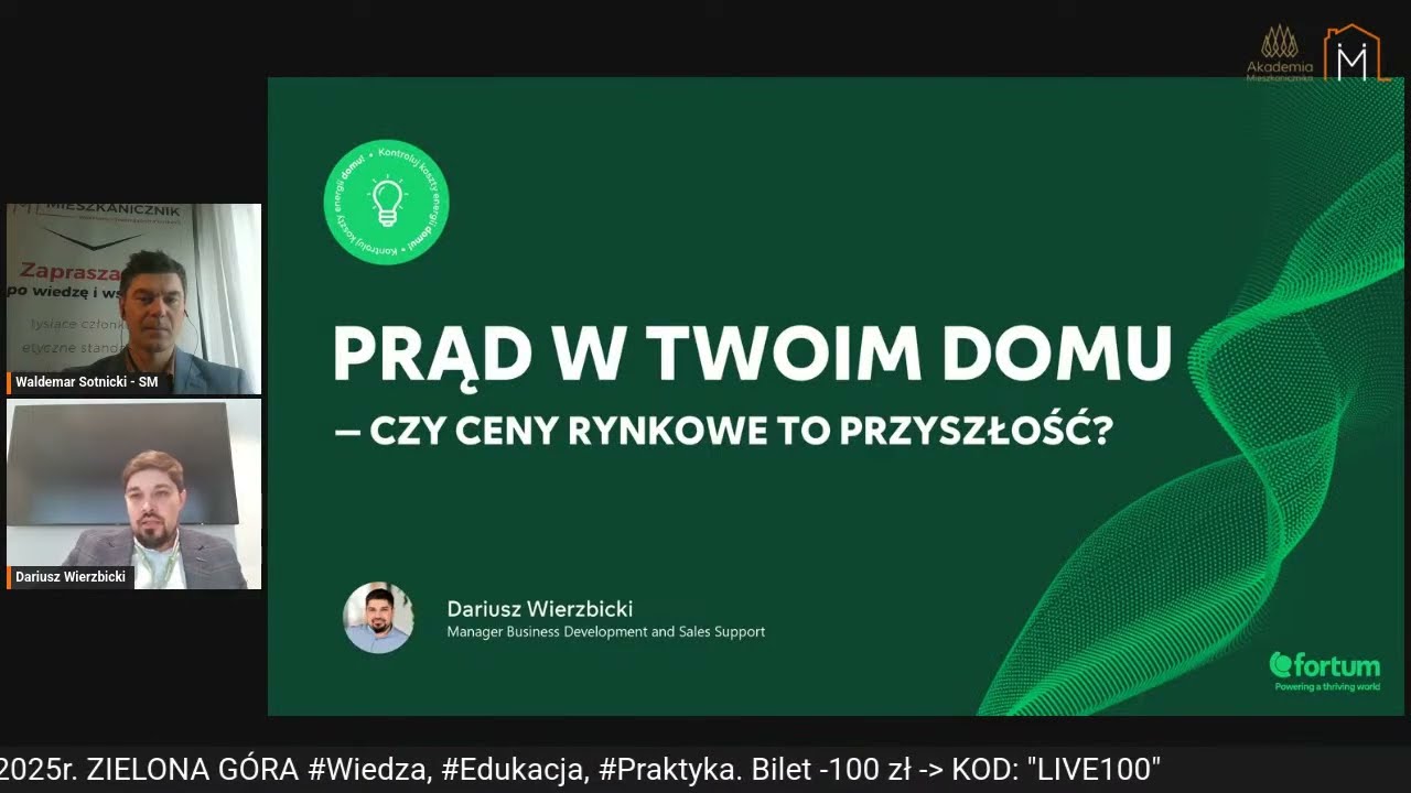 LIVE: Prąd w Twoim domu – czy ceny rynkowe to przyszłość? Dariusz Wierzbicki