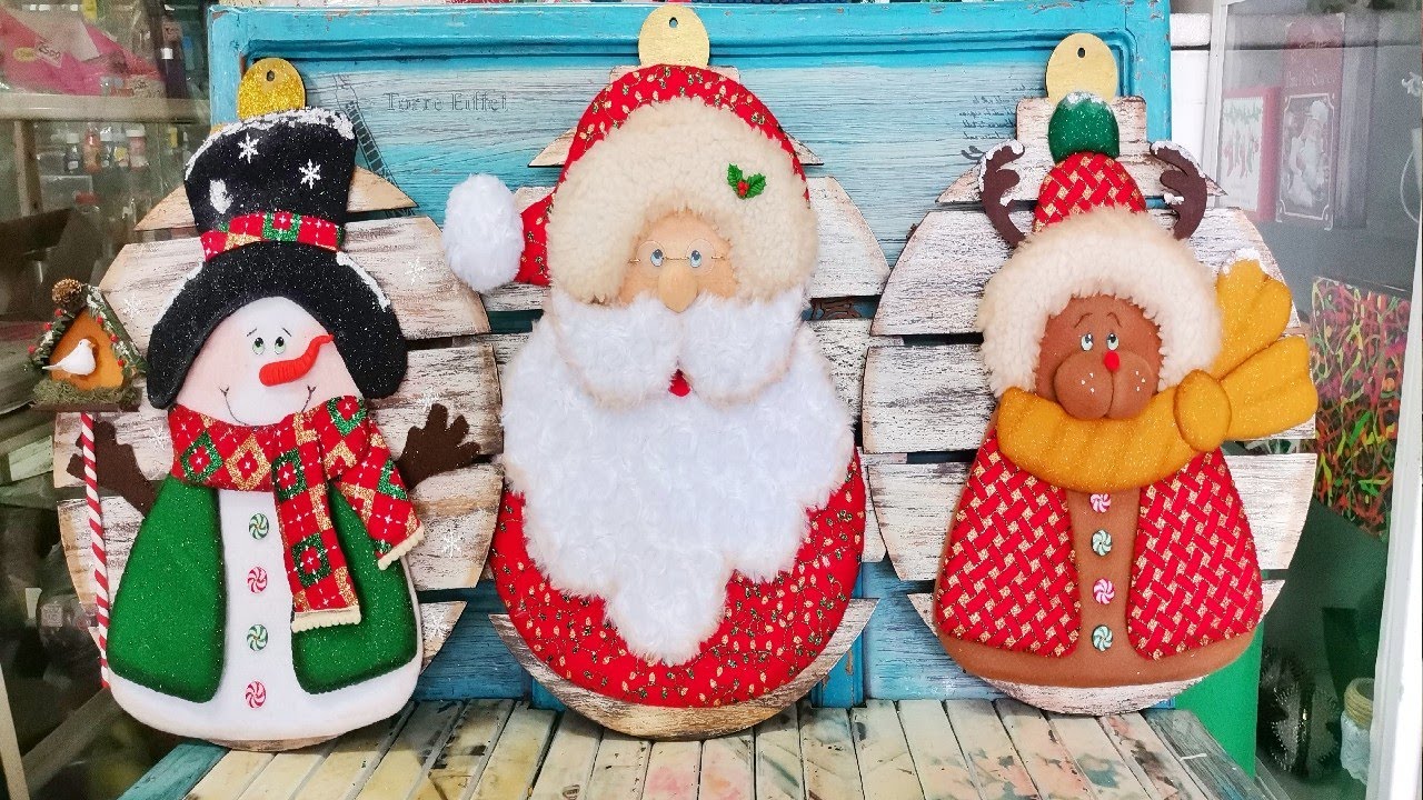 COMO HACER ESFERAS NAVIDEÑAS  EN MADERA Y PAÑO LENCY.