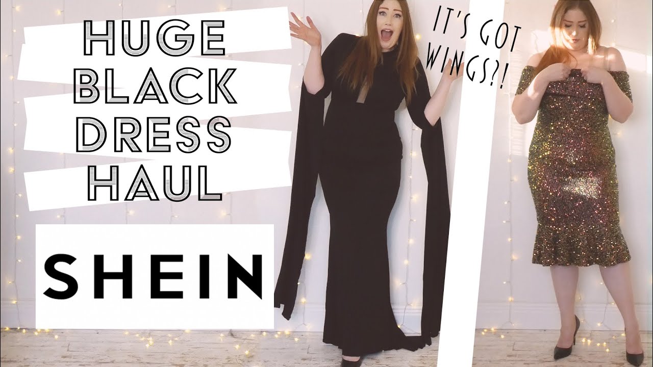 HUGE SHEIN BLACK PARTY DRESS HAUL | FESTIVE CHRISTMAS & NEW YEAR DRESSES | DRESS TRY ON HAUL