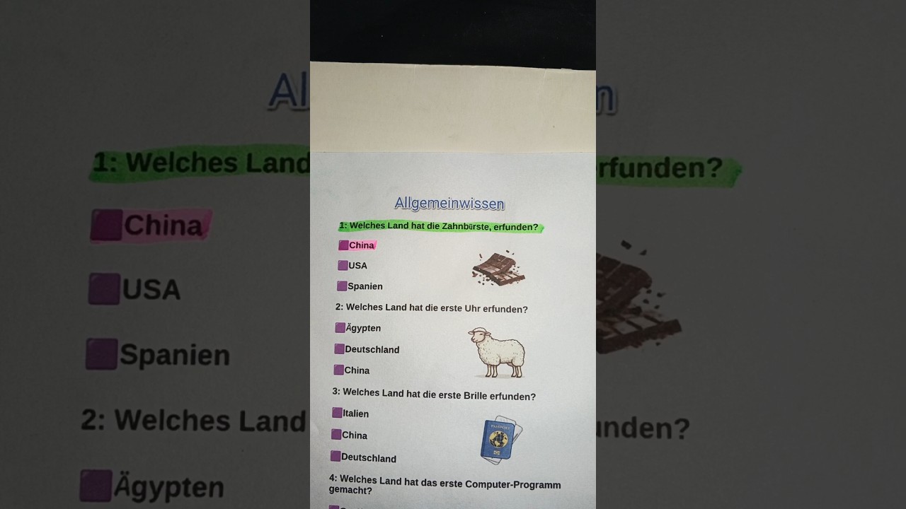 Erfindungsquiz🧠| Kannst du erraten, welches Land diese erfunden hat? 🌍🔥