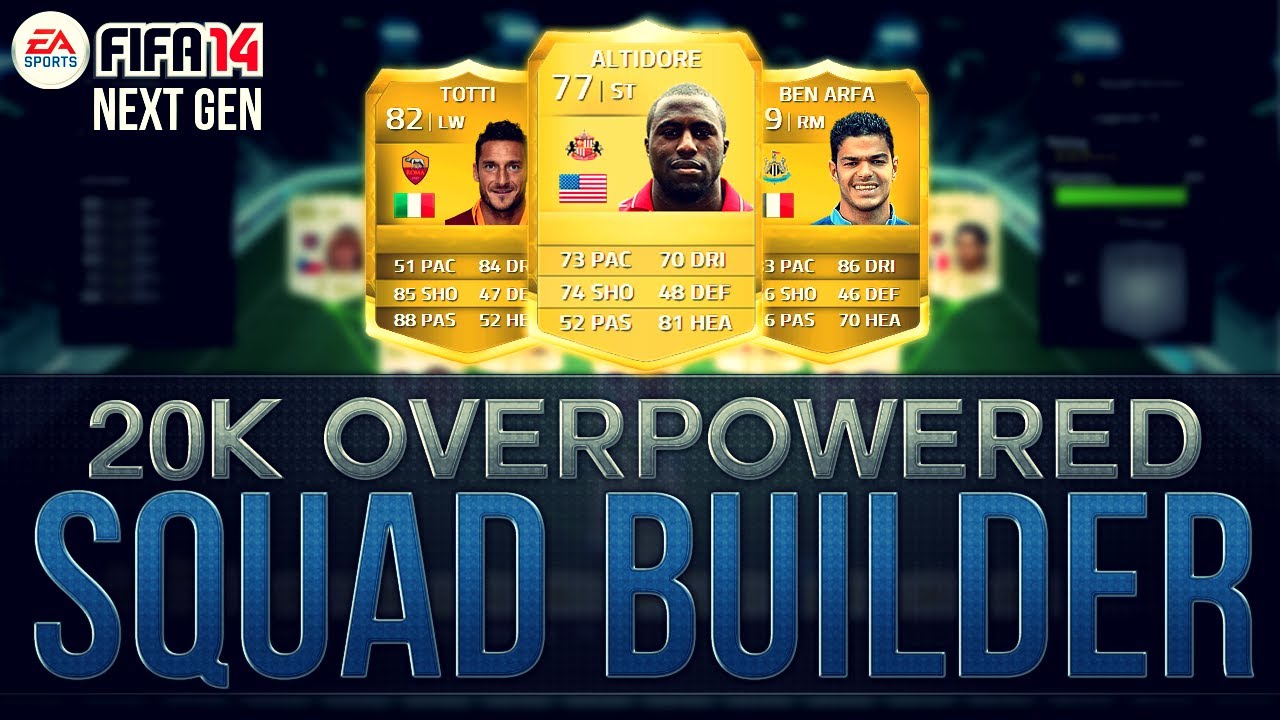 20K OVERPOWERED SQUAD! w/ ALTIDORE AND BEN ARFA | FIFA 14 Ultimate Team Squad Builder