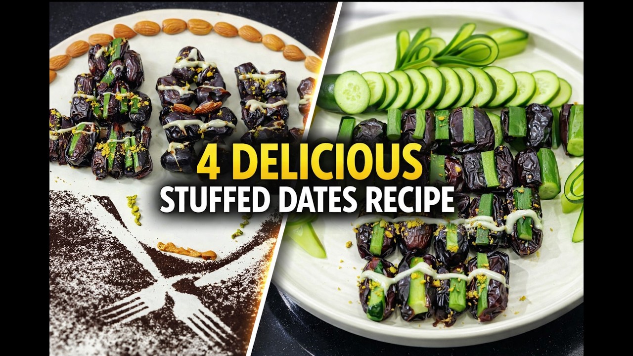 4 Delicious Stuffed Dates for Ramadan | Easy Iftar Viral Stuffed Dates | Stuffed Dates By Chef Honey