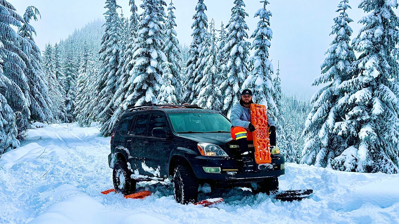 First SOLO Snow Wheeling in 2025 LEXUS GX470 | Using Nilight Recovery Boards To Get Unstuck #Jeep392