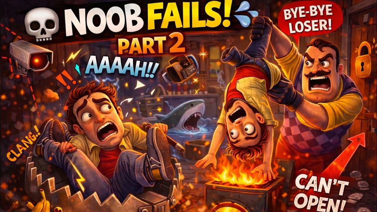 💀 Noob Fails Again! | Hello Neighbor Gameplay Season 1 Part 2 😂