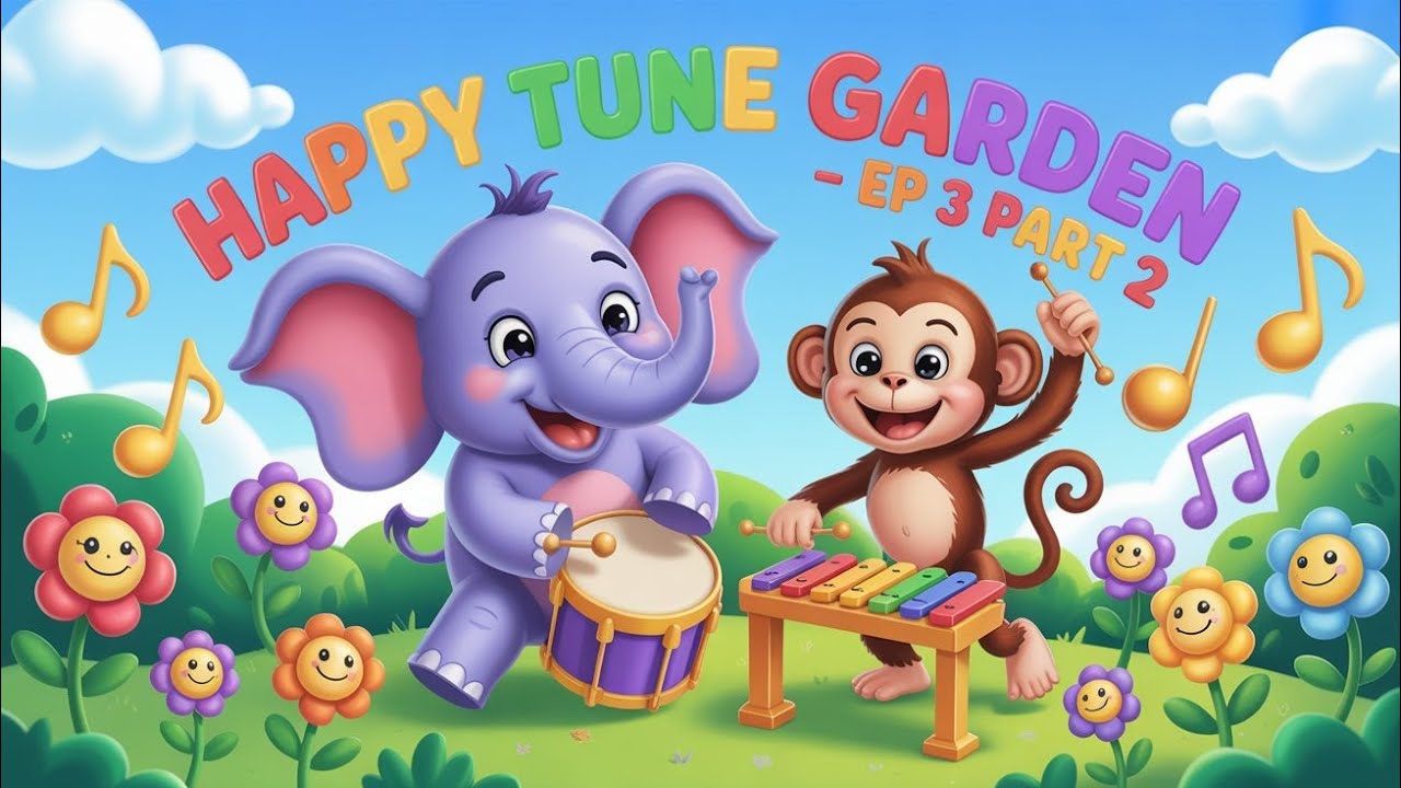 Happy Tune Garden 🌸 | Episode 3 – Part 2 | Purple Hathi & Bandar Fun Songs 🐘🐒🎶