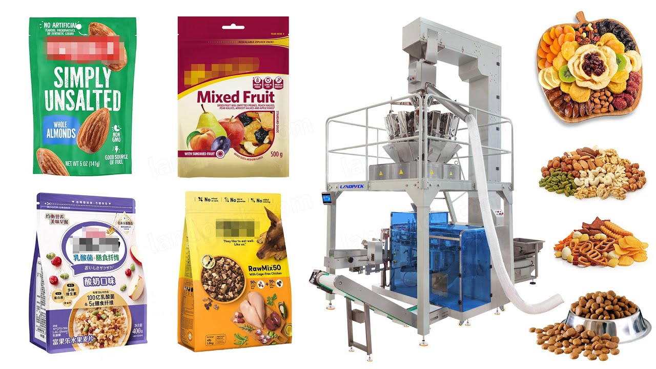 Automatic Almond Cashew Nuts Zipper Pouch Doypack Packaging Machine