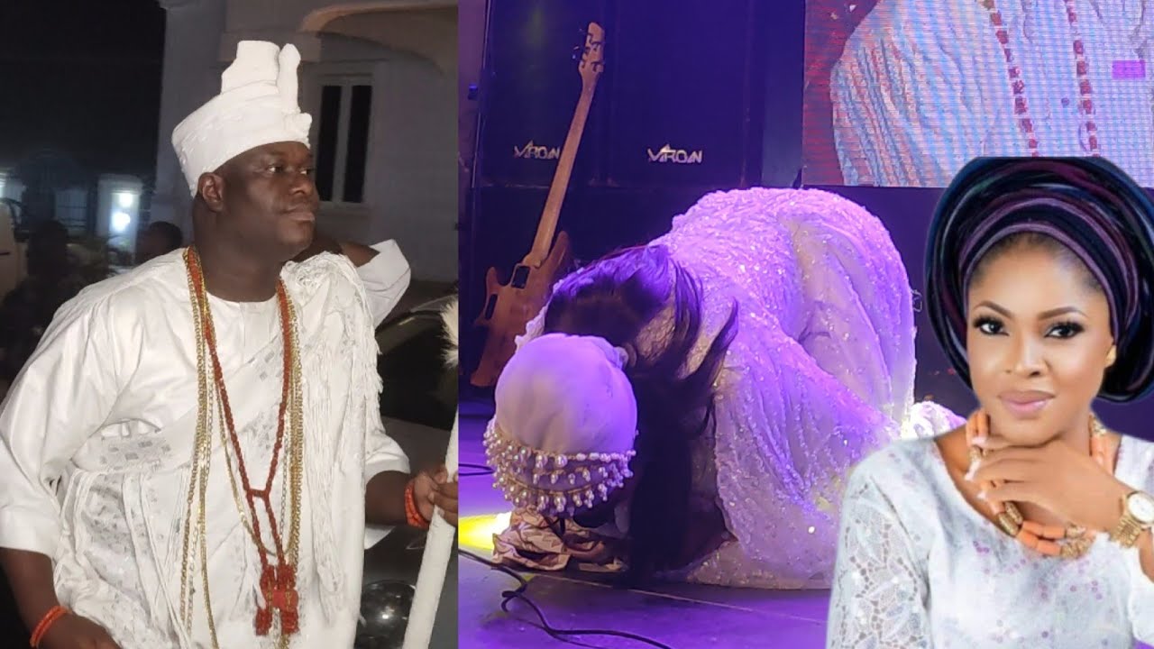 SO RESPECTFUL ! SEE HOW OLORI TEMITOPE RECEIVED HER LOVELY HUSBAND  OONI  ADEYEYE TO IFE STAFF AWARD