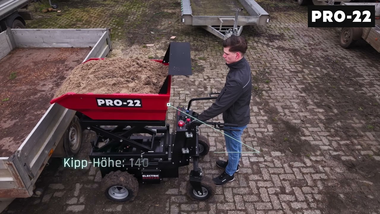 PRO-22 D500E-HT Akku Mini-Dumper / Schubkarre High Tip