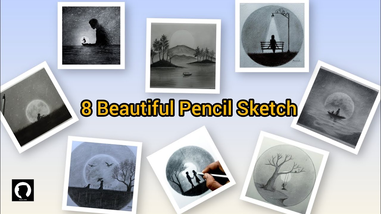 8 Beautiful Pencil Sketch Ideas for Beginners | Easy & Creative Drawing Tutorials