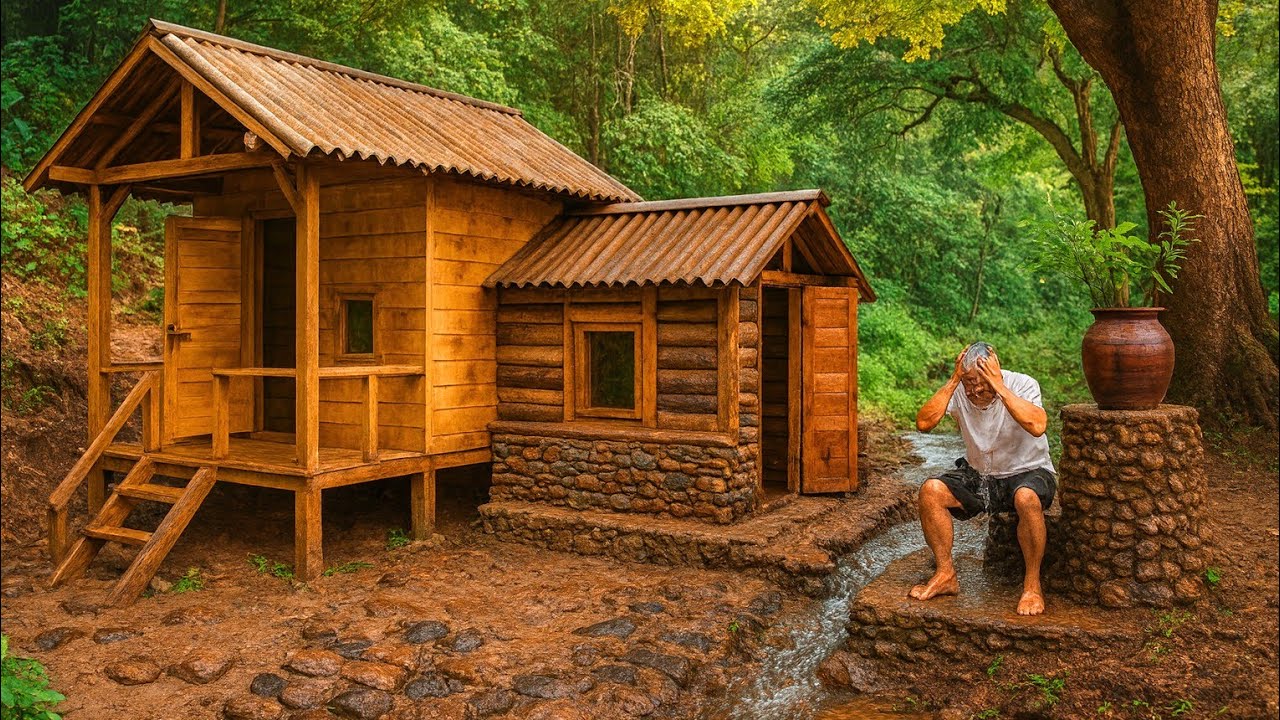 100 days of living and building a house by a bachelor.