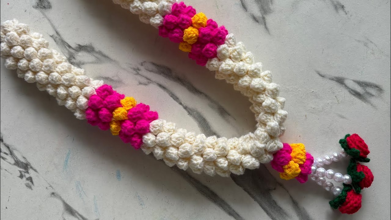 உல்லன் இல் மாலை பண்ணலாமா -crochet garland for beginners in tamil