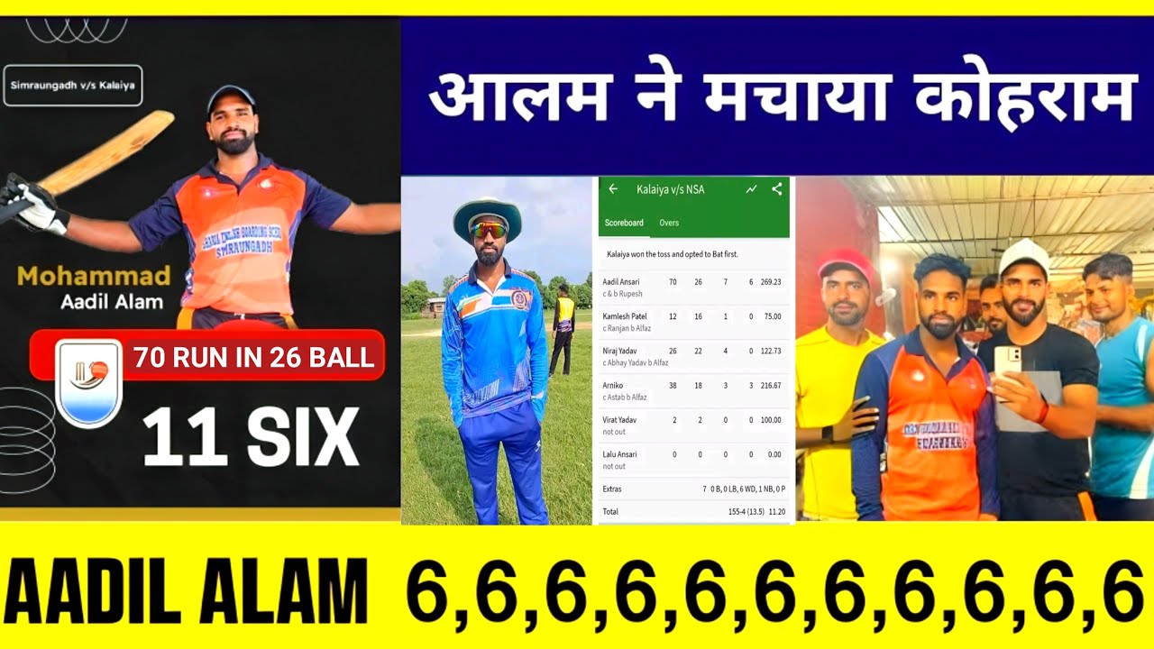 Adil Alam Ansari ने भारतमे मचाया कोहराम 😲, आदिल आलमले गरे छक्का र चौकाको बारिस 🔥