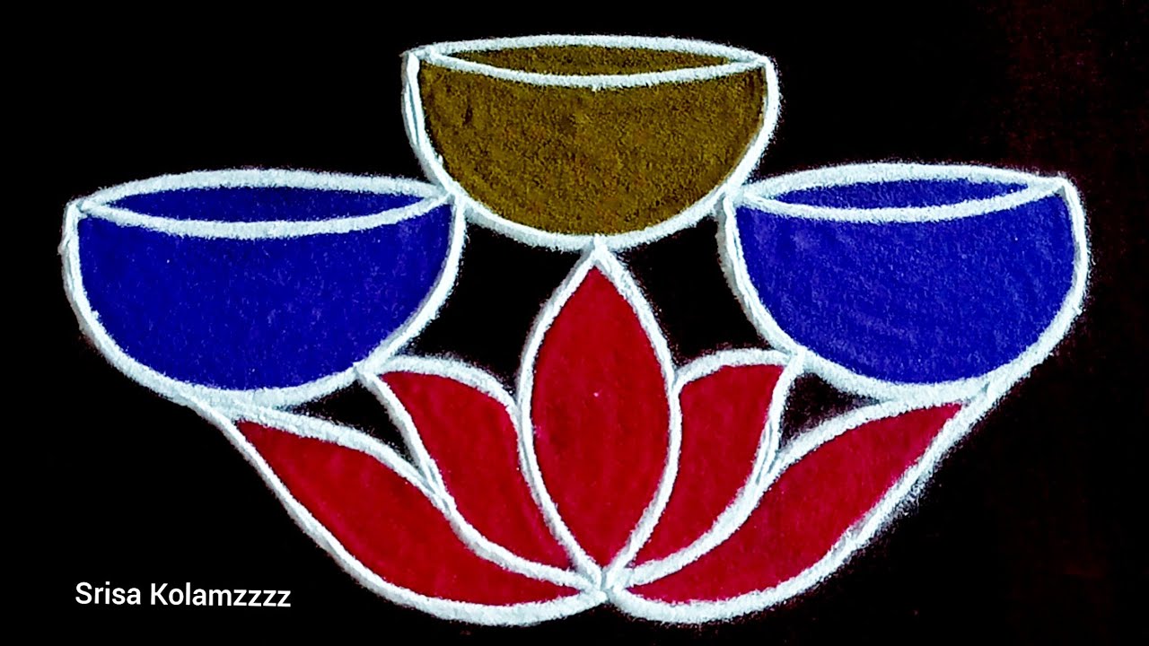 891.🌻Deepavali Special Rangoli🌻 Easy Simple Beautiful and🌻Traditional Friday Rangoli🌻 Pandagamuggu