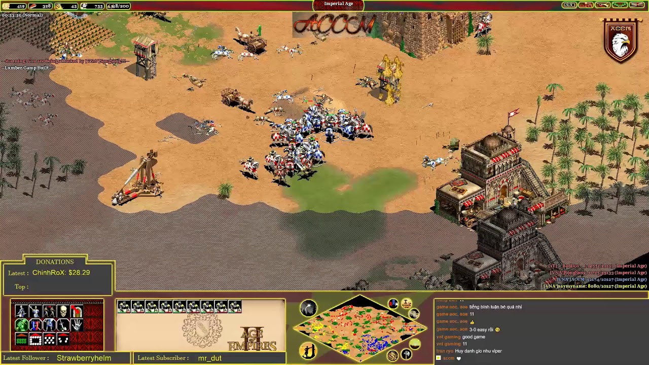 Challenge Top 1 VNS | SongSong vs ACCM | BO5 Arabia | Random Civ